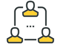 Illustration of a team leader leading their team